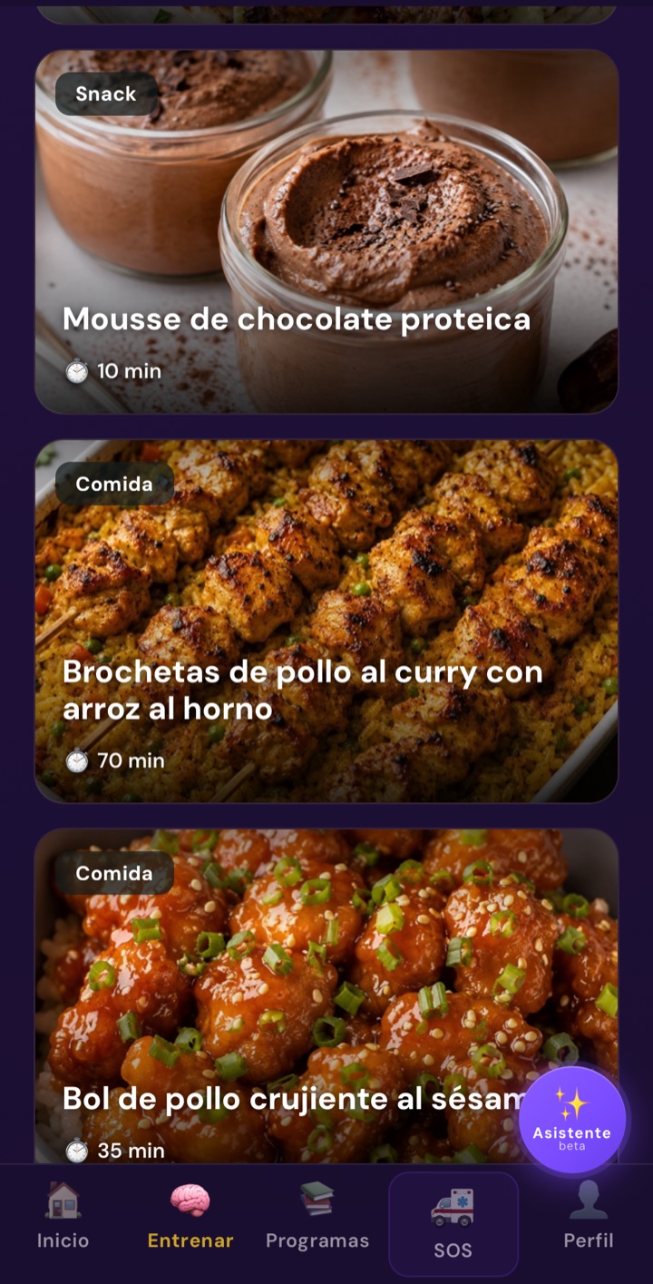 Recetas en la app Método D
