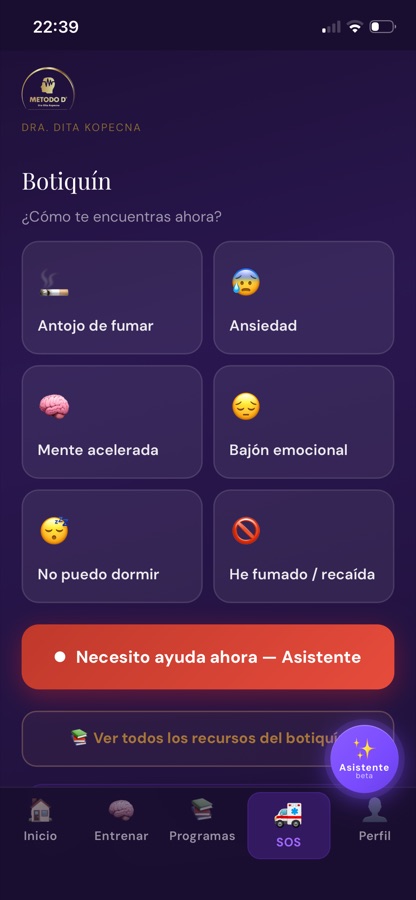 El botiquín SOS de la app